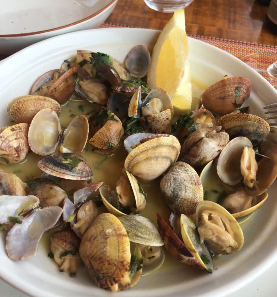 O que fazer no Algarve Amêijoas no restaurante Rocha Baixinha