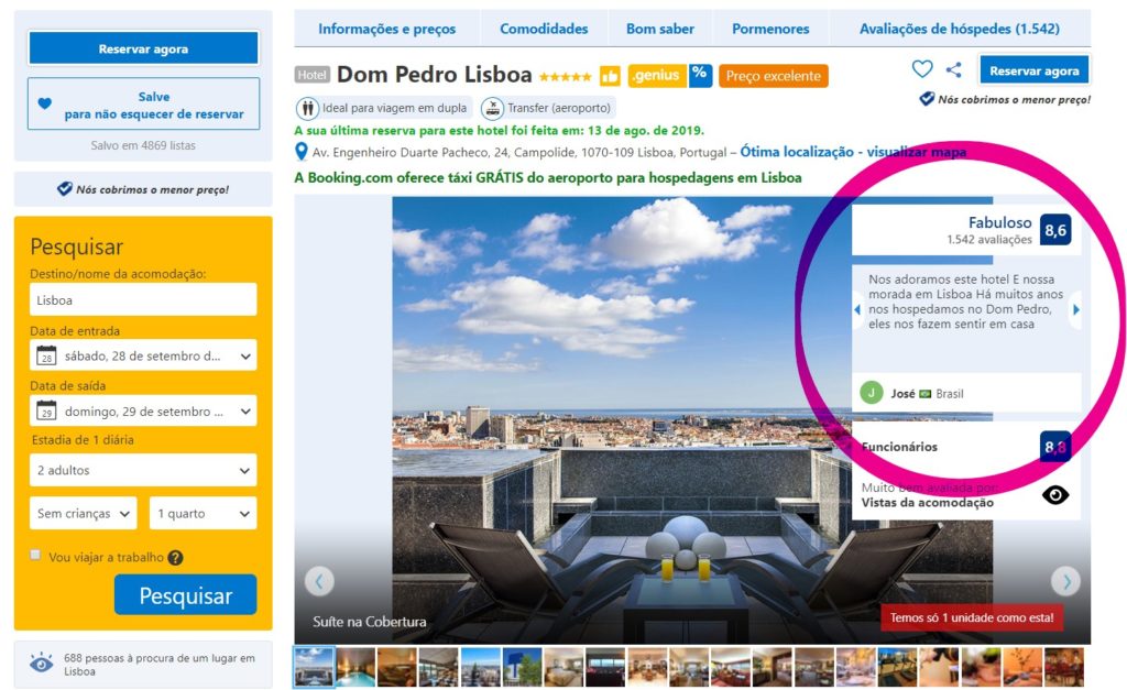 Booking-avaliação