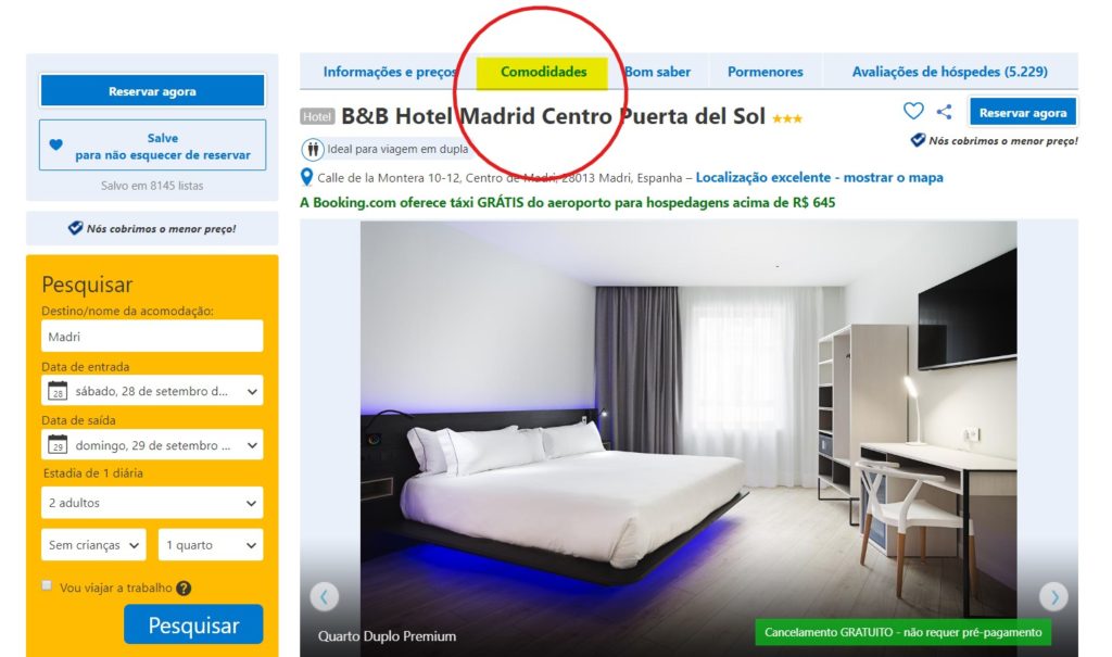 Booking-comodidades