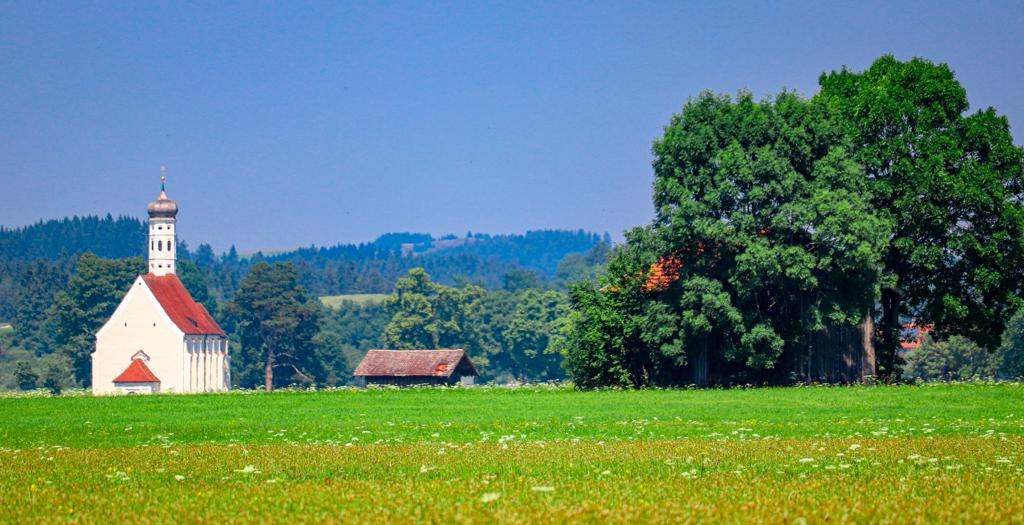 Igreja e campo verde em Fussen