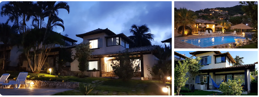 Casa de dois andares com piscina para alugar em Búzios