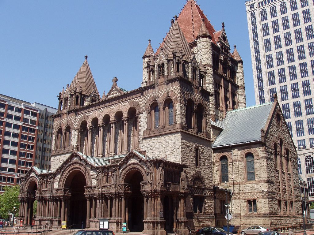 Fachada de igreja Trinity de Boston