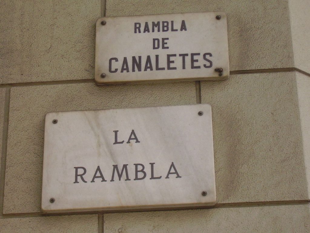 Rambla de Canaletes - La Rambla - Barcelona Sign - Placa